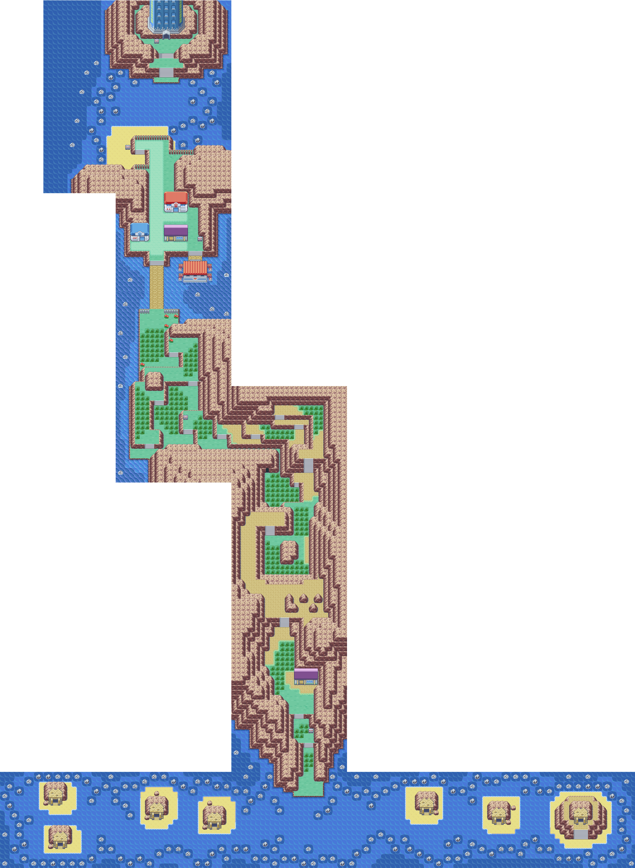 Seven Island map | Pokémon Kanto
